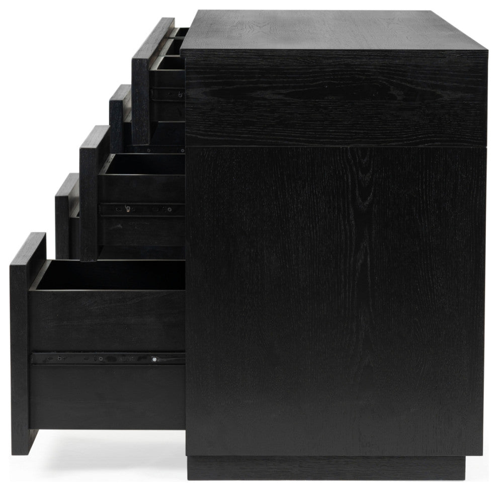 Safavieh Couture Zeus 7 Drawer Wood Desk, Black