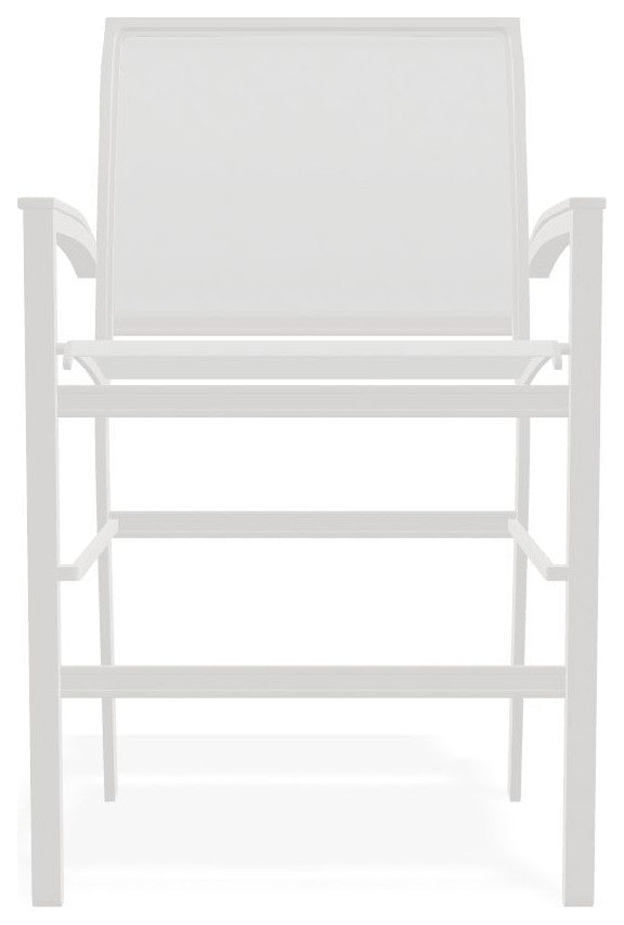 Bazza Sling Balcony Height Stackable Outdoor Stool, White/Snow