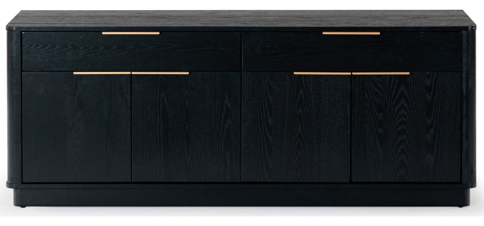 Safavieh Couture Gabrietta Wood Tv Stand, Black/Gold