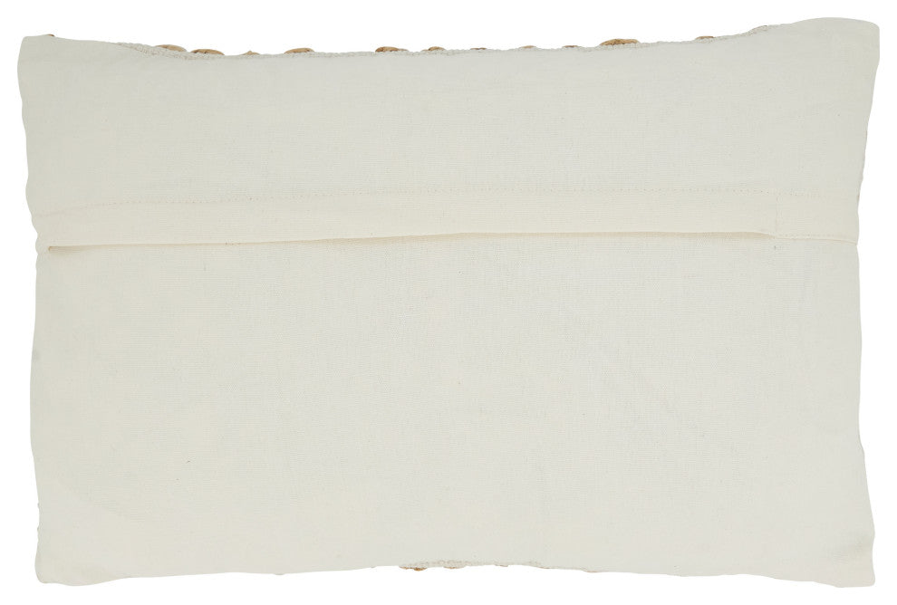 Rope Throw Pillow, Ivory, 12"x20", Poly Filled