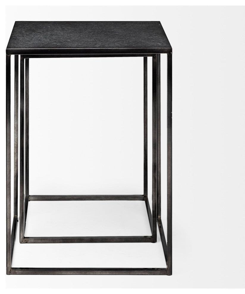 Kasey Black Galvanized Metal Rectangular Nesting Accent Tables