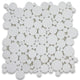 Thassos White Marble Bubble Round Paramount Mosaic Tile Polished, 1 sheet