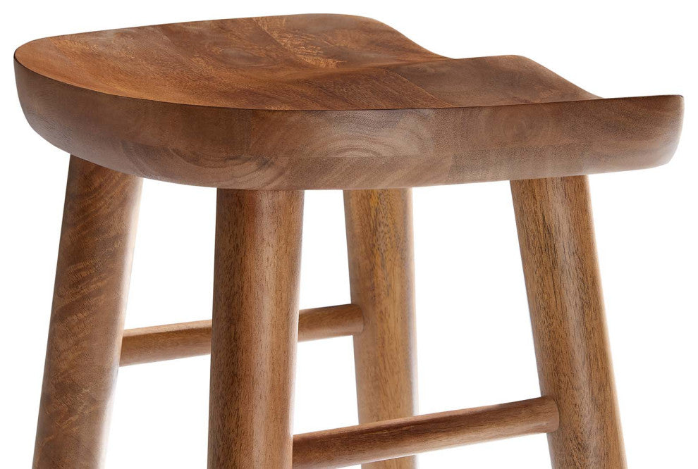 Saville Backless Wood Bar Stools - Set of 2