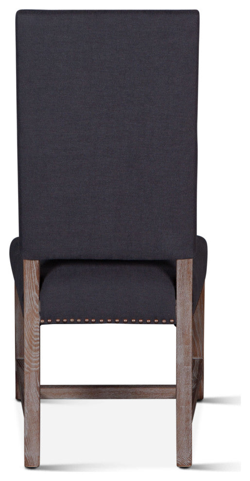 Dani High Back Formal Dining Chair, Charcoal, Set of 2