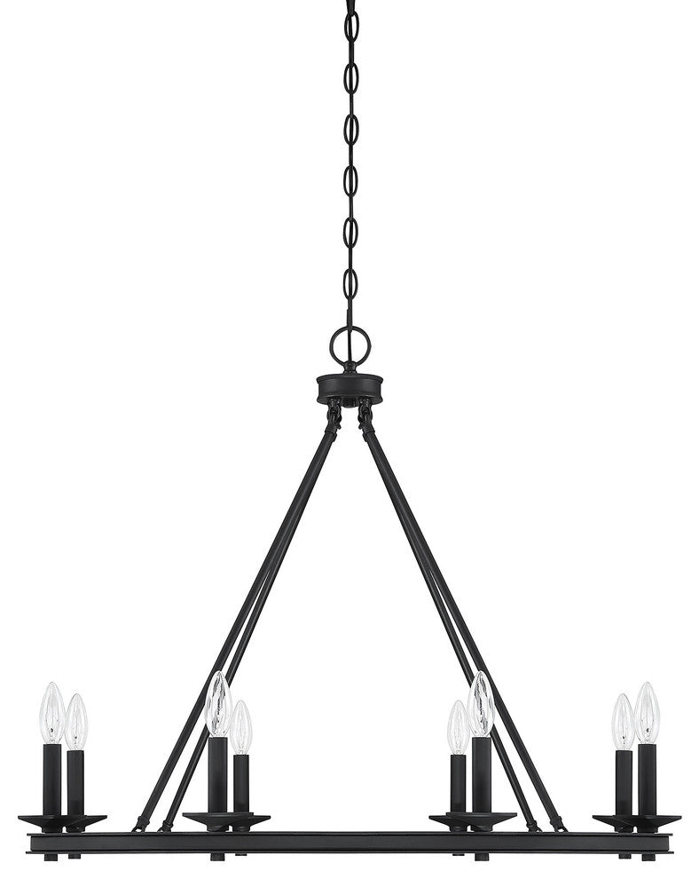 8-Light Chandelier, Matte Black