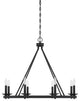 8-Light Chandelier, Matte Black
