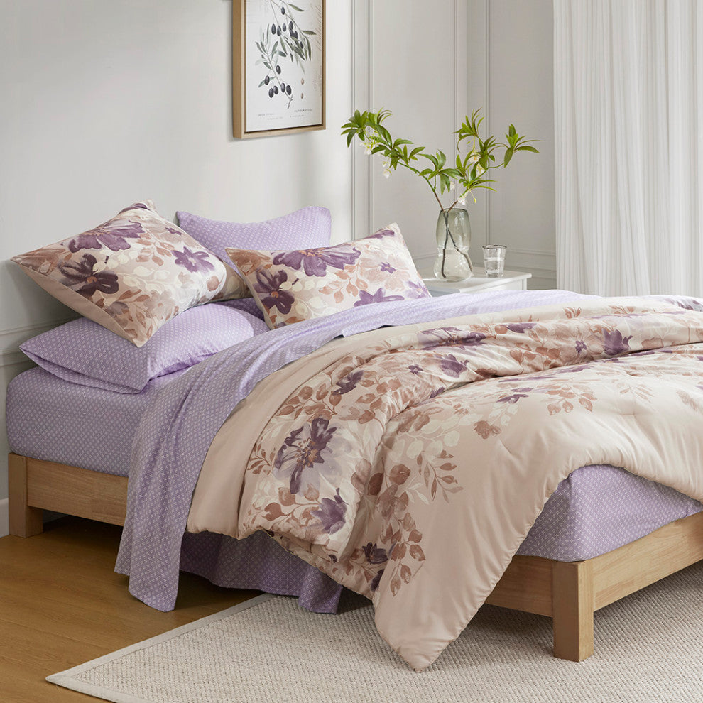 Madison Park Essentials Luna Floral Comforter Set With Bed Sheets