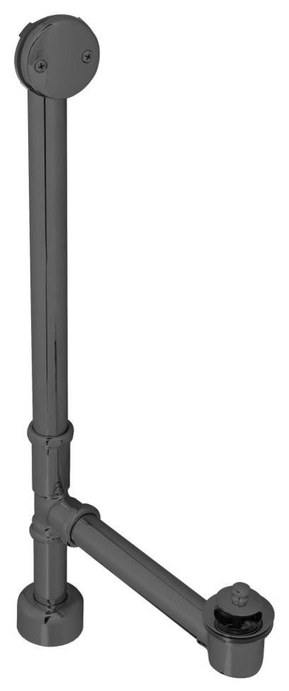 Twist & Close Bath Waste - 22" Make-Up, 17 Ga. Tubing In Polished Chrome, Powder Coated Flat Black