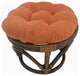 18" Round Solid Micro Suede Tufted Footstool Cushion, Spice