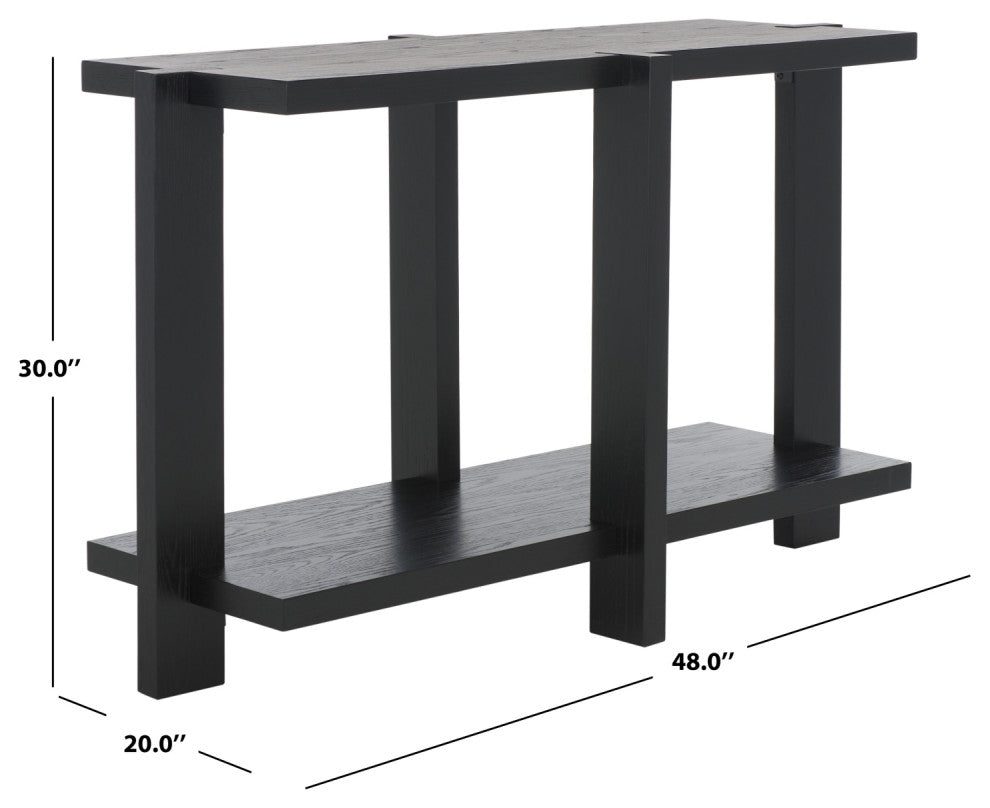Safavieh Couture Quigley Rectangle Wood Console Table, Black