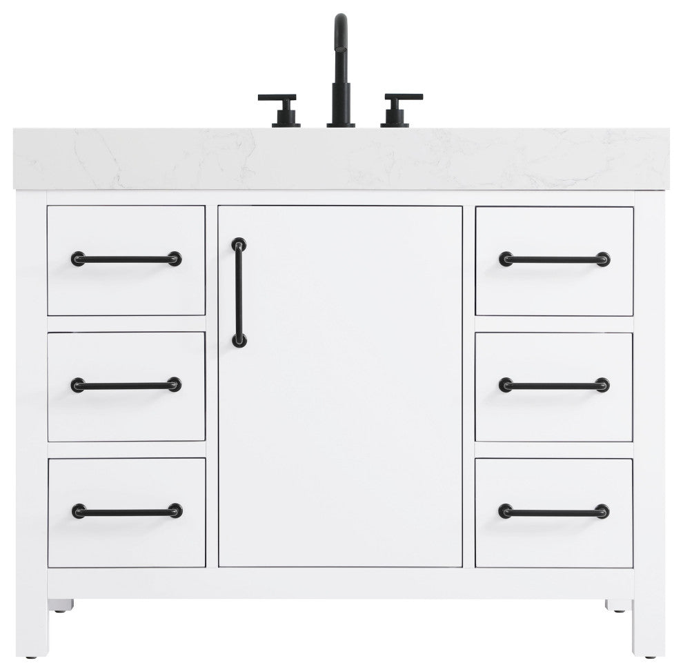 Home Living 42" Single Bathroom Vanity, White