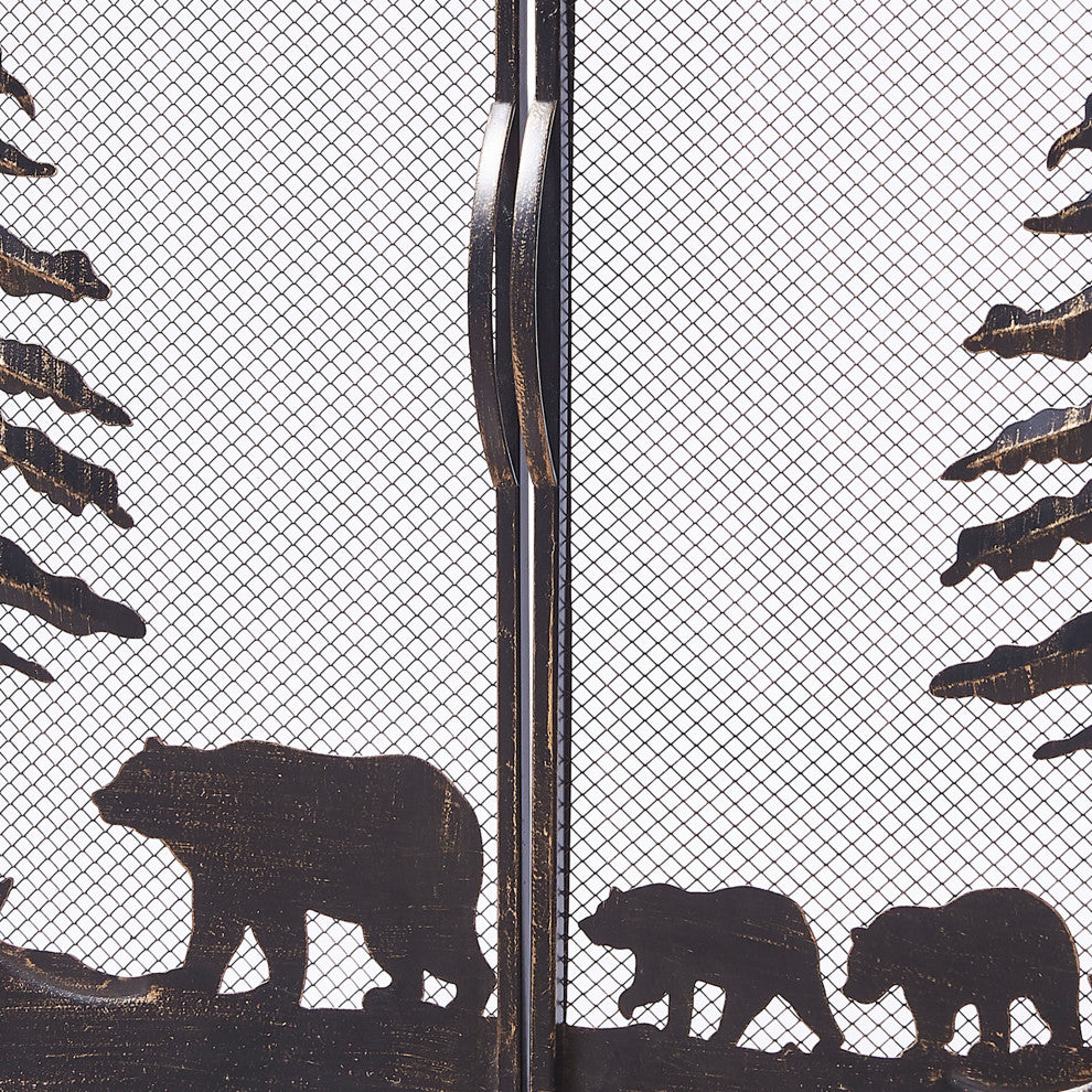 2-Door Iron Fireplace Screen