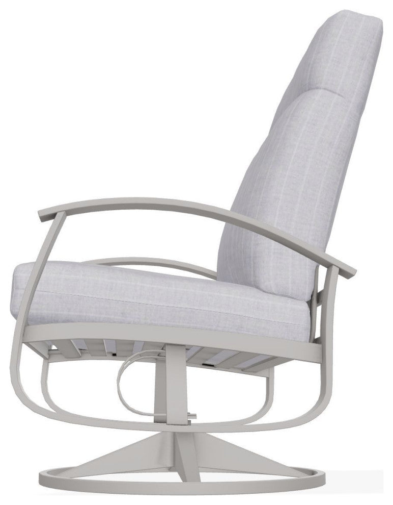 Belle Isle Cushion Deep Seat Outdoor Swivel Rocker, Ticking Fog/Warm Gray