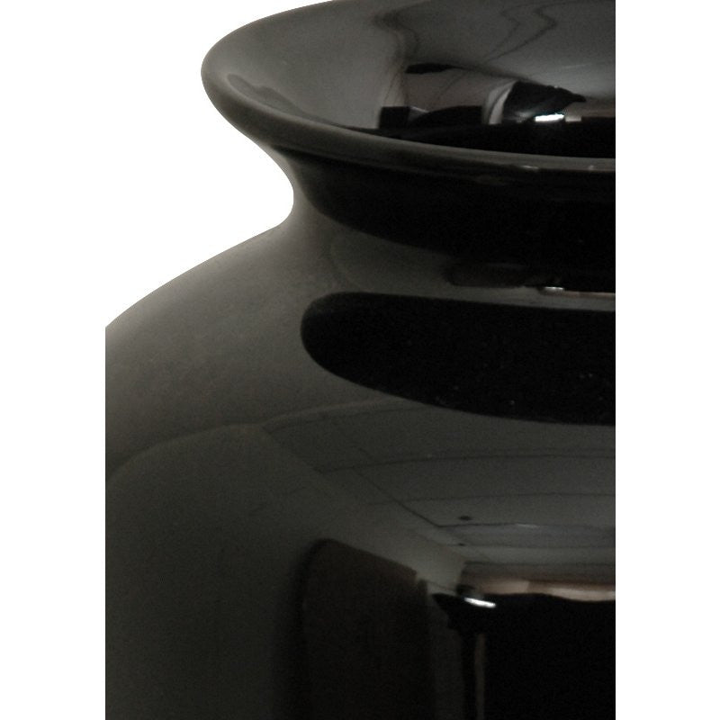 14" Solid Black Porcelain Tung Chi Vase