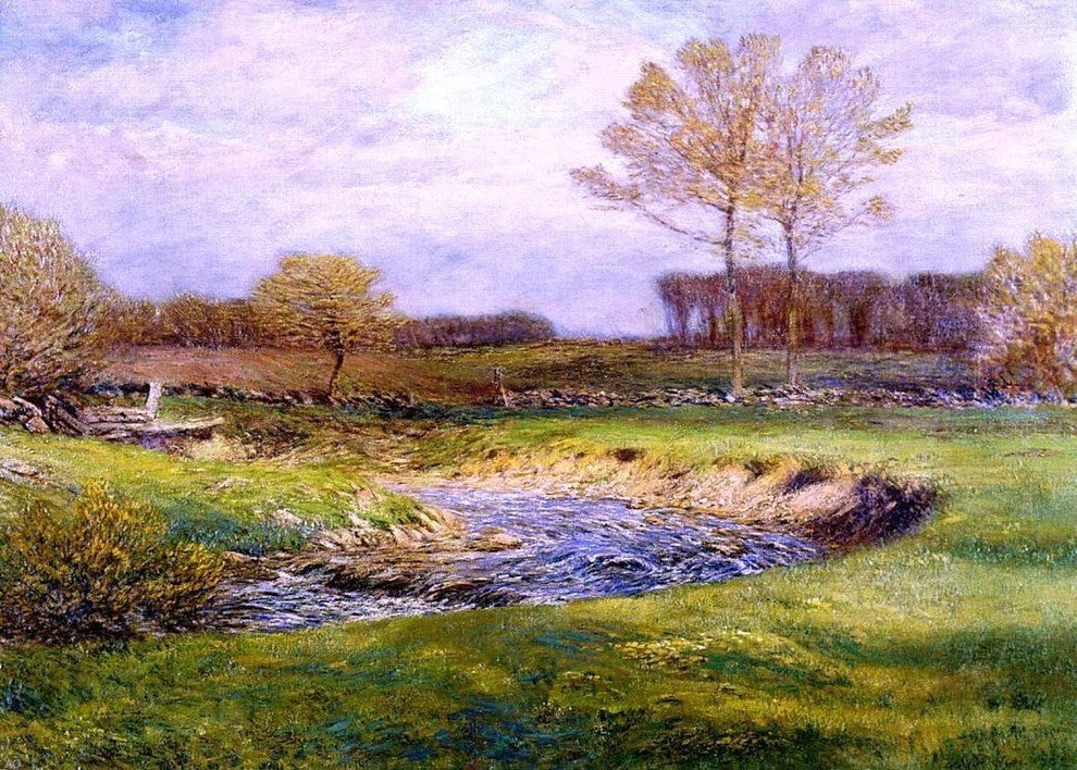 Dwight W Tryon the Brook in May Premium Canvas Print