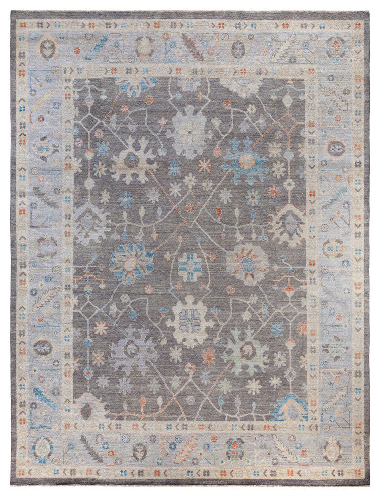 Oushak One-of-a-Kind Hand-Knotted Area Rug Gray, 8'9" x 11'8"