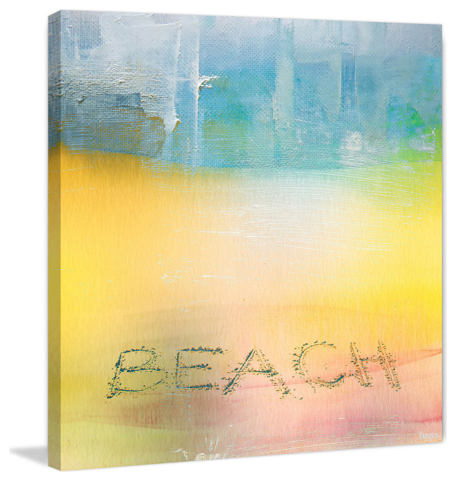 "Beach Writing" Painting Print on Wrapped Canvas, 32"x32"