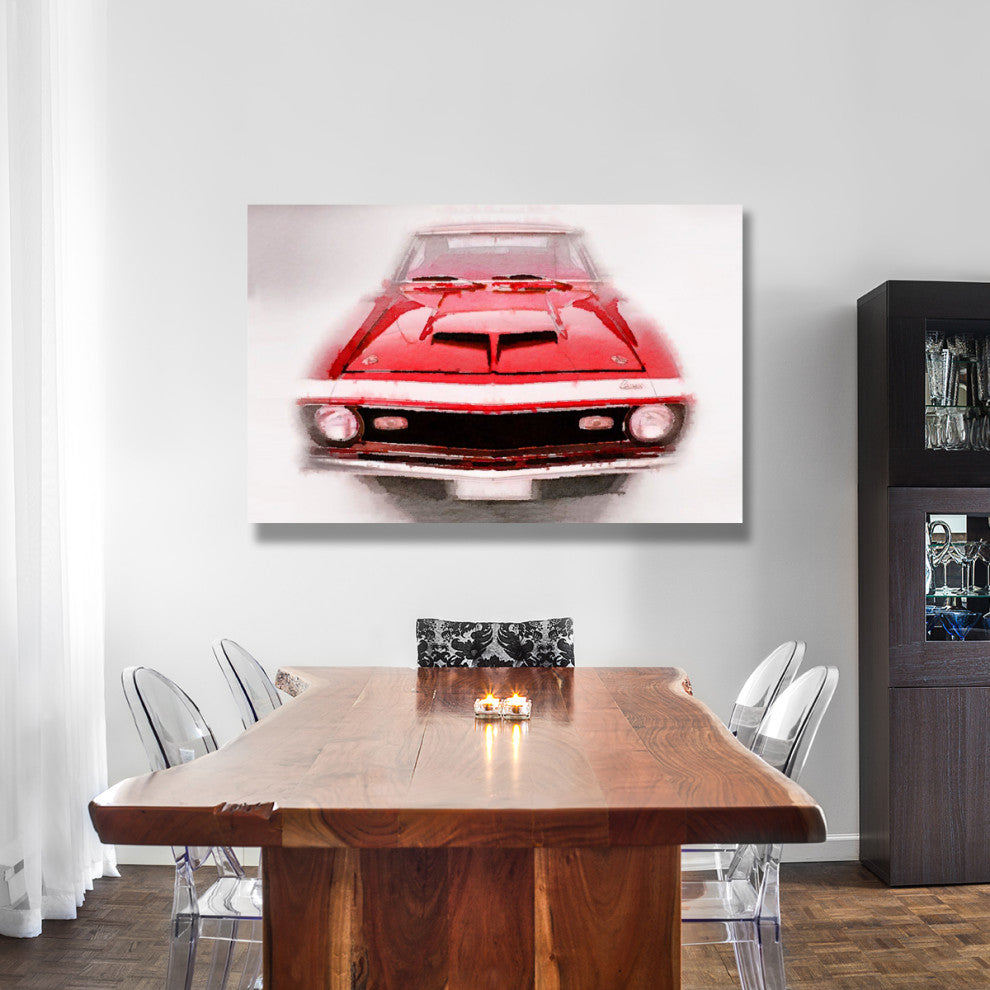 "1968 Chevy Camaro Front End Watercolor" Fine Art Print