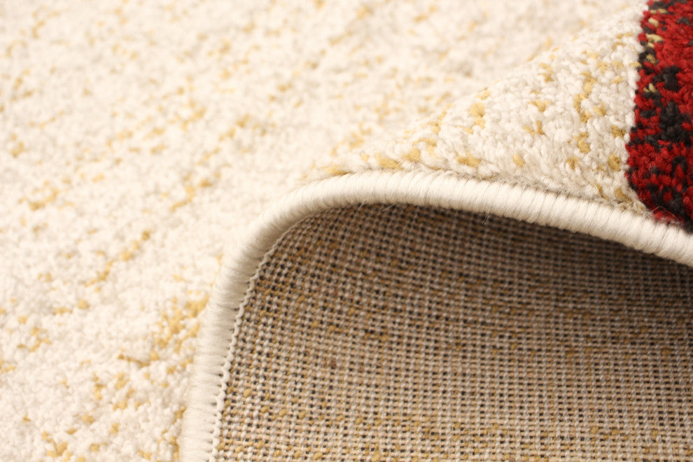 Ayla eCarpetGallery Area Rug, Ivory-Red, 5'3"x7'3"