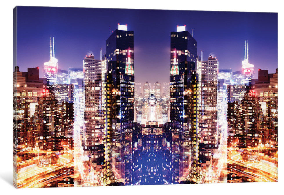 "New York Reflection Skyline at Night" by Philippe Hugonnard, 26x18x1.5