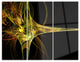 "Large Fractal Artwork Yellow" Digital Metal Wall Art, 3 Panels, 36"x28"