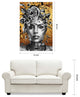 Beautiful Woman Printed Wall Art Unframed Free Floating Tempered Glass