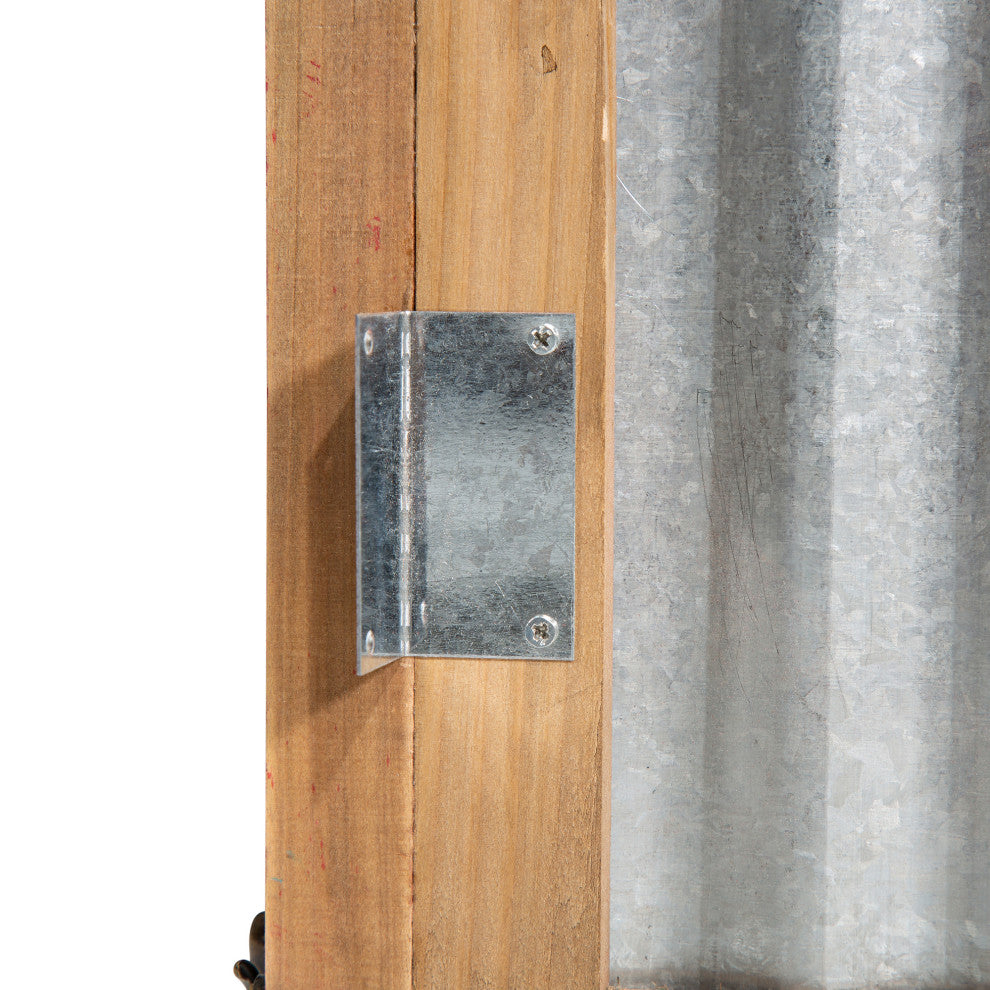 Galvanized Corrugated Metal and Wooden Tree Collar
