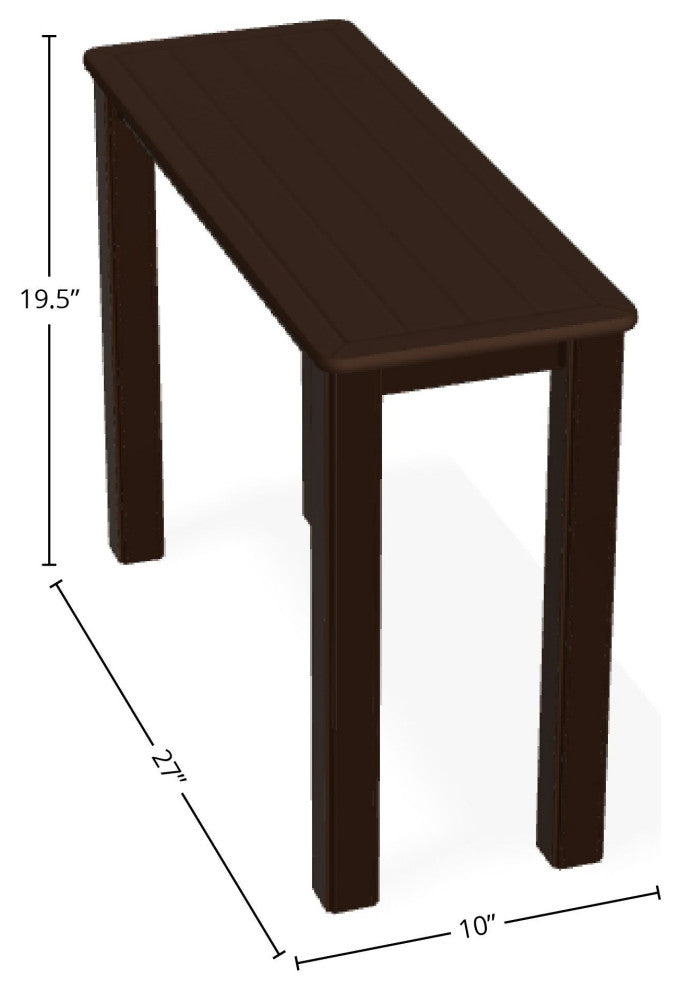 10" x 27" Marine Grade Outdoor End Table, Kona