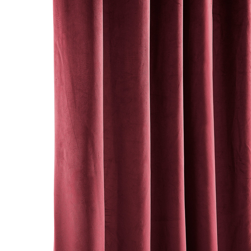 Heritage Plush Velvet Curtain Single Panel, Cinema Red, 50"x108"