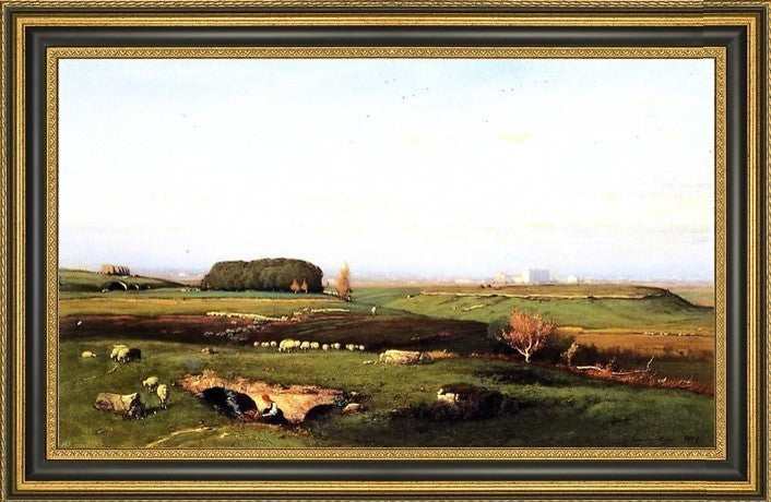 George Inness In the Roman Campagna Framed Premium Canvas Print, 16"x24"