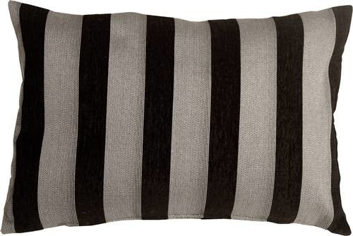 Pillow Decor - Brackendale Stripes Black Rectangular Throw Pillow