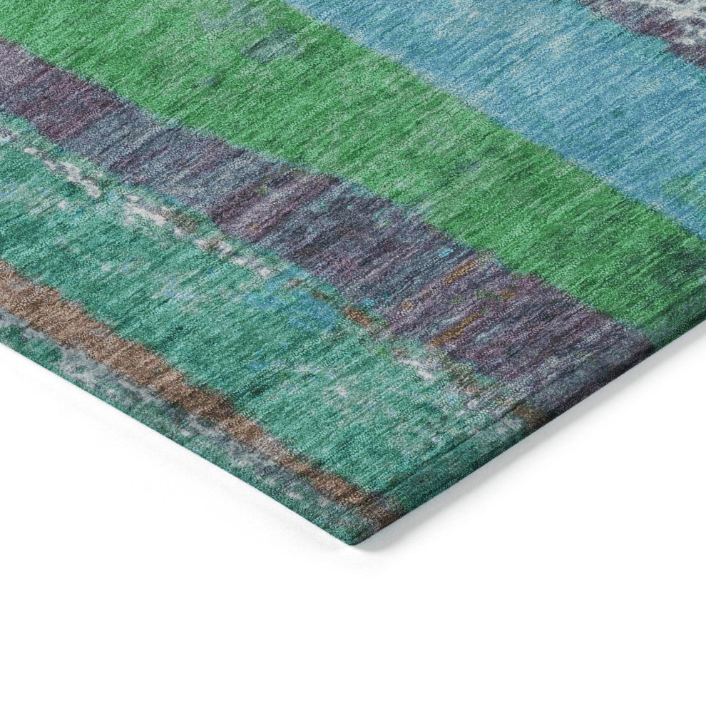 Machine Washable Indoor/Outdoor Chantille ACN1910 Teal 8' x 10' Rug
