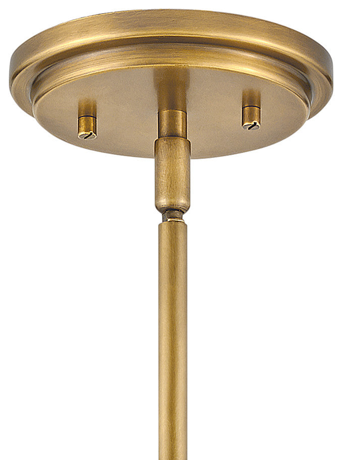 Hinkley Argo 14" Sm. LED Pendant Light, Heritage Brass + Clear Seedy Glass shade