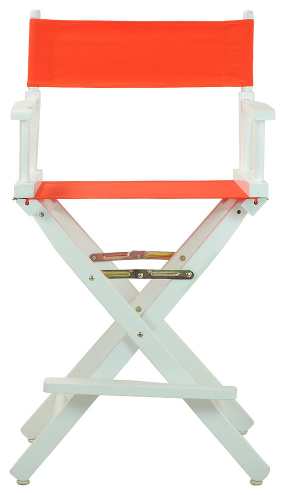 024" Director's Chair White Frame-Orange Canvas