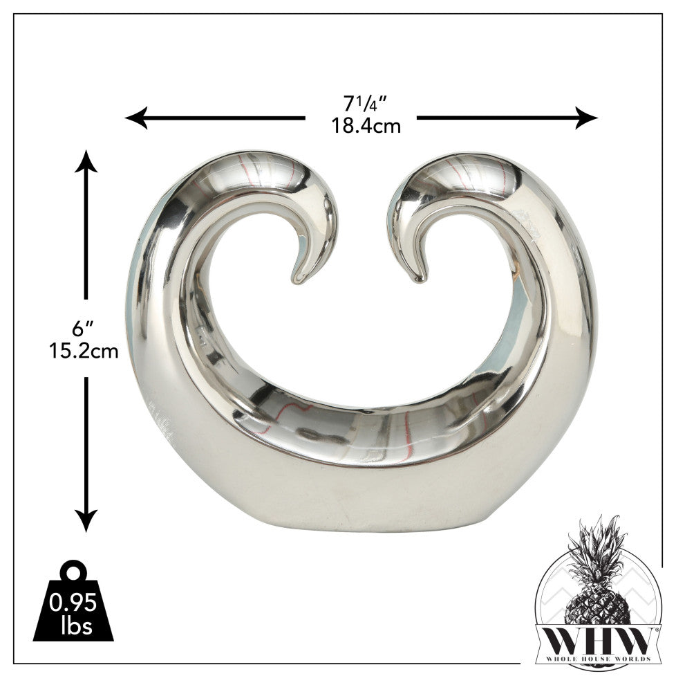 Eternity Double Curl Sculpture in Silver Titanium