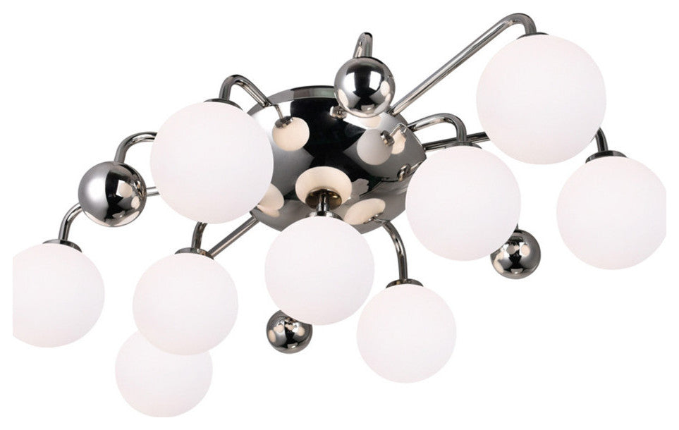 Element 9 Light Flush Mount With Polished Nickel Finish