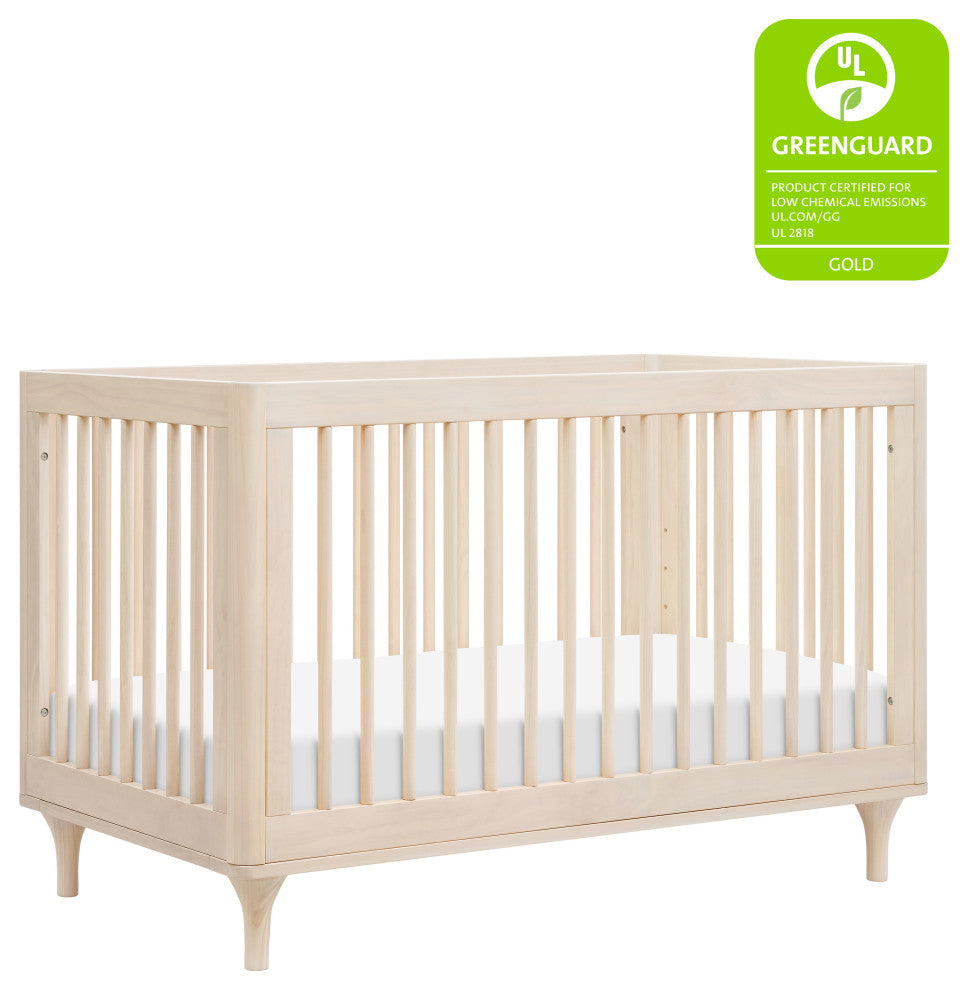Lolly 3-in-1 Convertible Crib With Toddler Bed Conversion Kit, Washed Natural