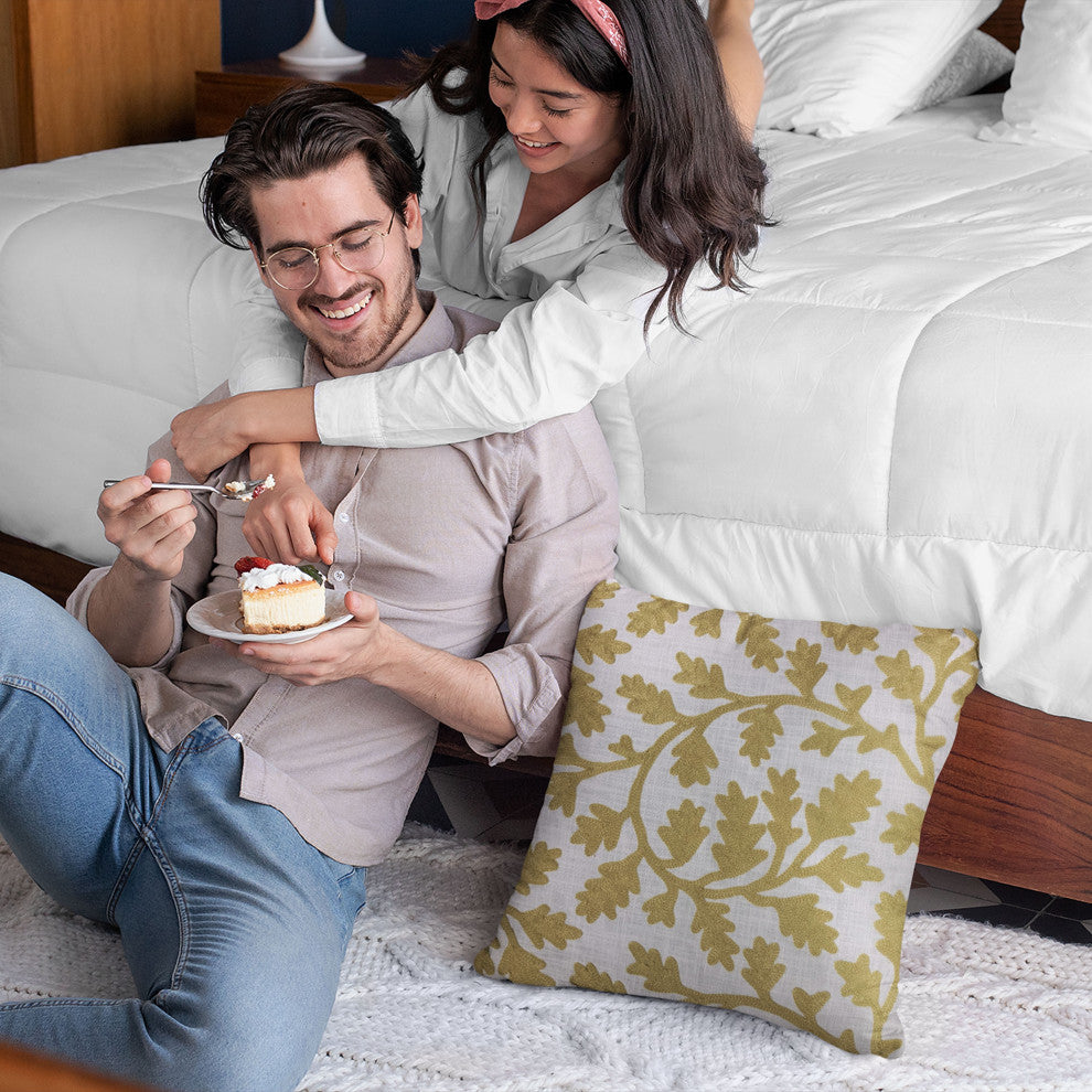 Plutus Yellow Vine Floral Luxury Throw Pillow, 20"x30"