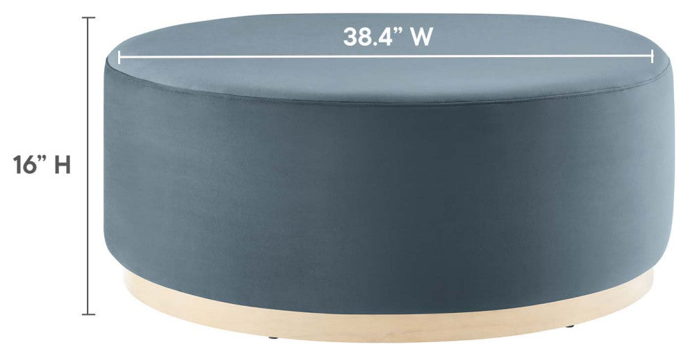 Tilden Large 38" Round Performance Velvet Upholstered Ottoman