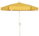 Hex Home Garden Umbrella 6 Rib Crank White Yellow Vinyl Coated Weave Canopy 7.5'