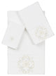 100% Turkish Cotton Alyssa 3-Piece Embellished Towel Set, White