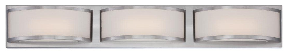 Contemporary Mercer 3 LED Vanity, Brushed Nickel Finish