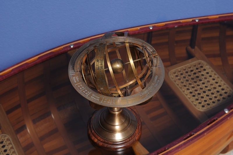 Armillary Sphere On Wood Base
