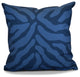 Animal Stripe Geometric Print Outdoor Pillow, Navy Blue, 18"x18"