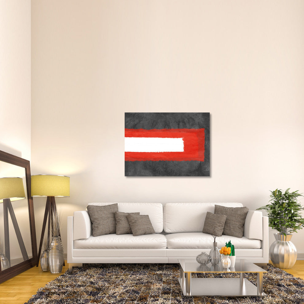 "Grey And Red Abstract 6" Fine Art Print