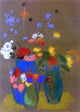 Odilon Redon Three Vases of Flowers - 18" x 27" Premium Canvas Print