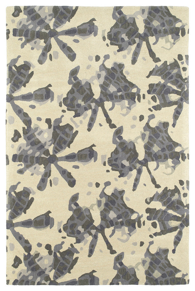 Kaleen Hand-Tufted Pastiche Gray Wool Rug, Gray, 9'x12'