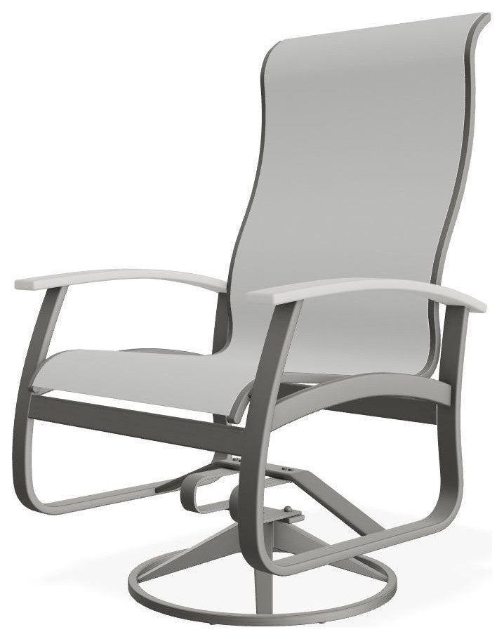 Belle Isle Sling Outdoor Swivel Rocker, White/Snow