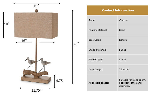 Piper 28" Coastal table Lamp, Set of 2