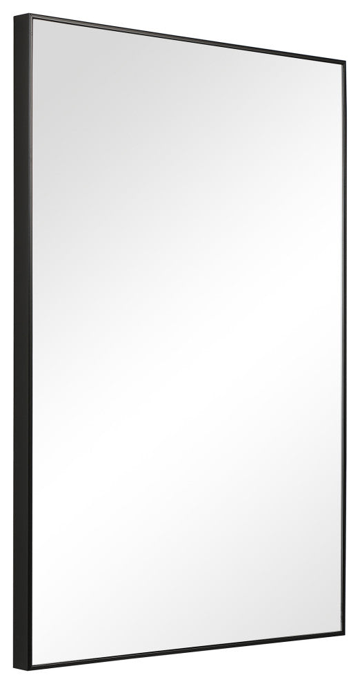 31" Industrial Black Rectangle Mirror